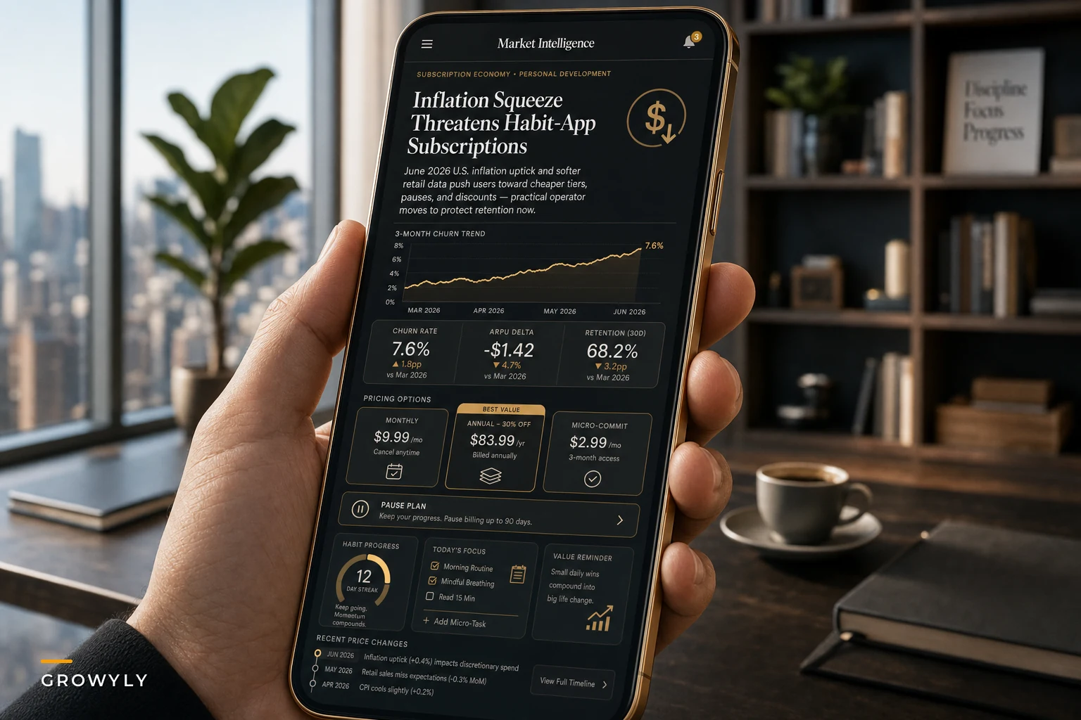 When Inflation Hits Your Budget: Practical Pricing and Retention Moves for Habit-Tracking Subscriptions