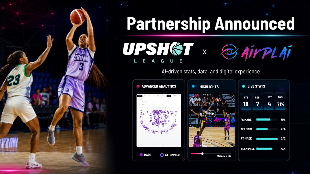 UPSHOT League Names AirPLAi Sports Official Data and AI Partner to Power League Data, Video and AI Media Experiences