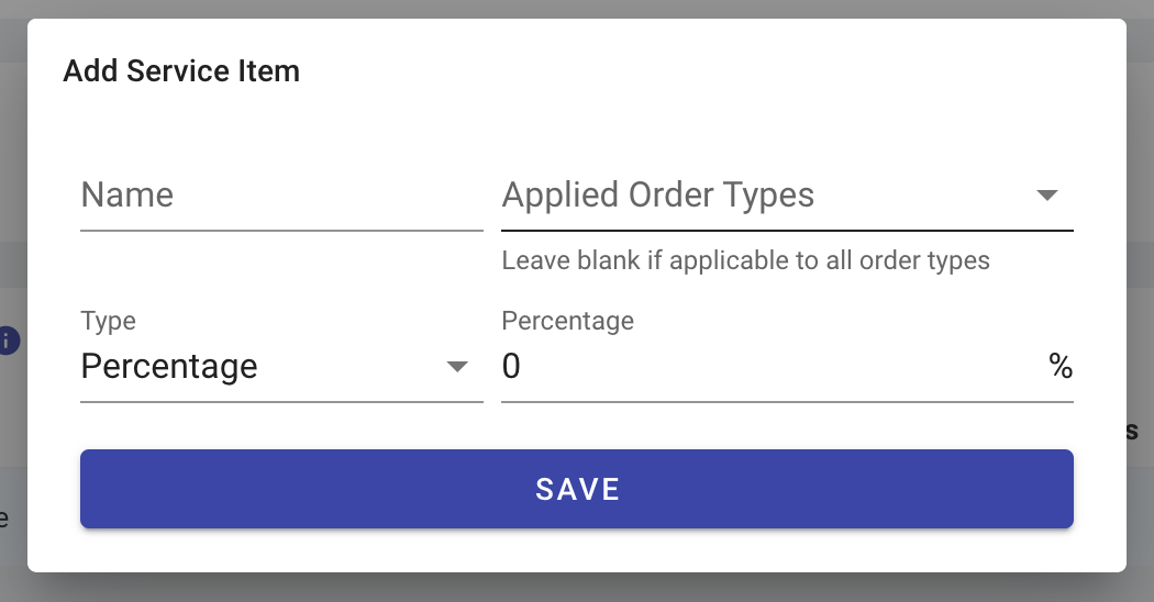 Service Item Form