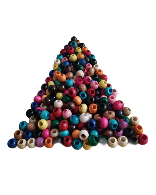 Kiloluk 10 mm Renkli Ahşap Boncuklar