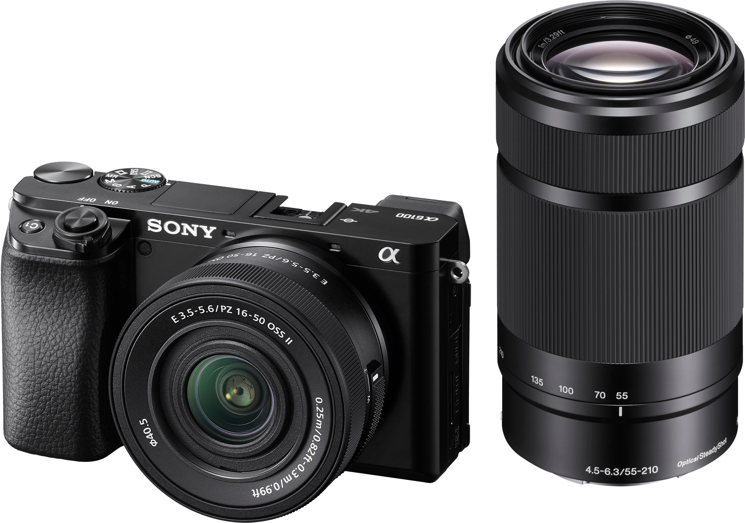 SONY ILCE-6100X Mirrorless Camera Body with with SELP16502 & SEL55210 (Black)