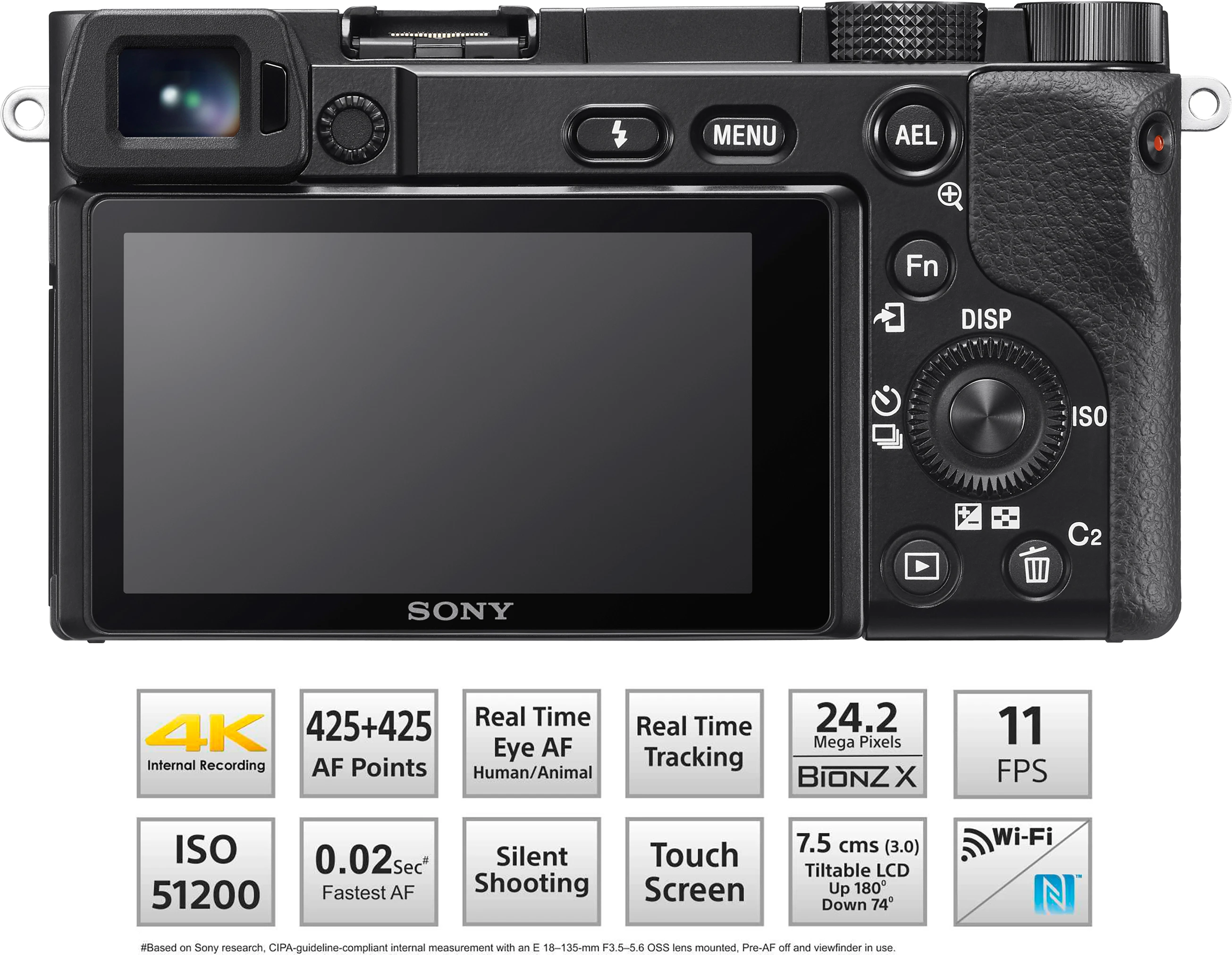 SONY ILCE-6100X Mirrorless Camera Body with with SELP16502 & SEL55210 (Black) image 3