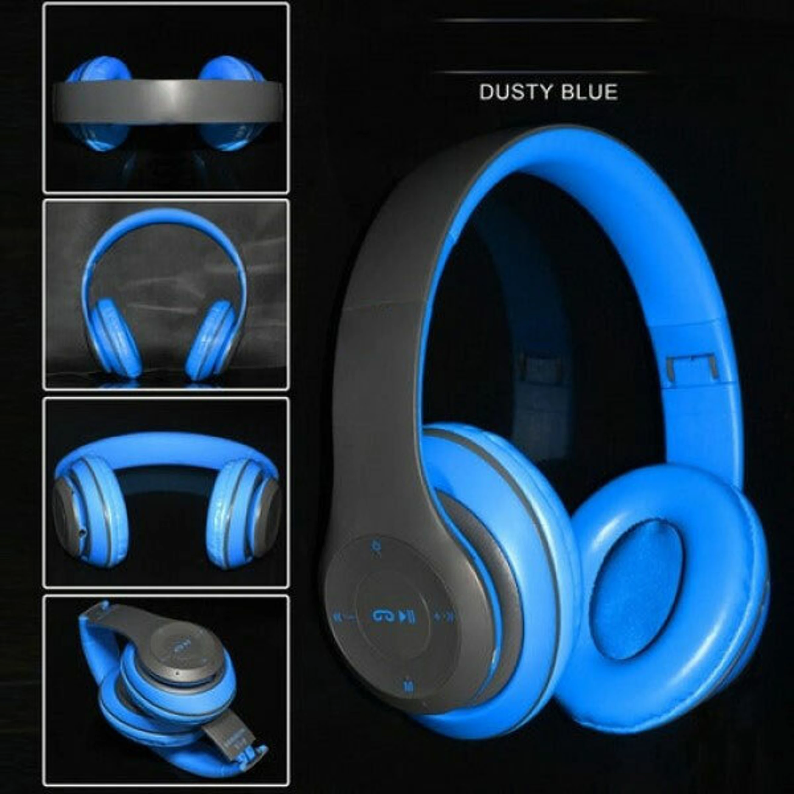 Worricow HEADPHONE 8H PLAYBACK Bluetooth Headset (Blue, On the Ear) image 2