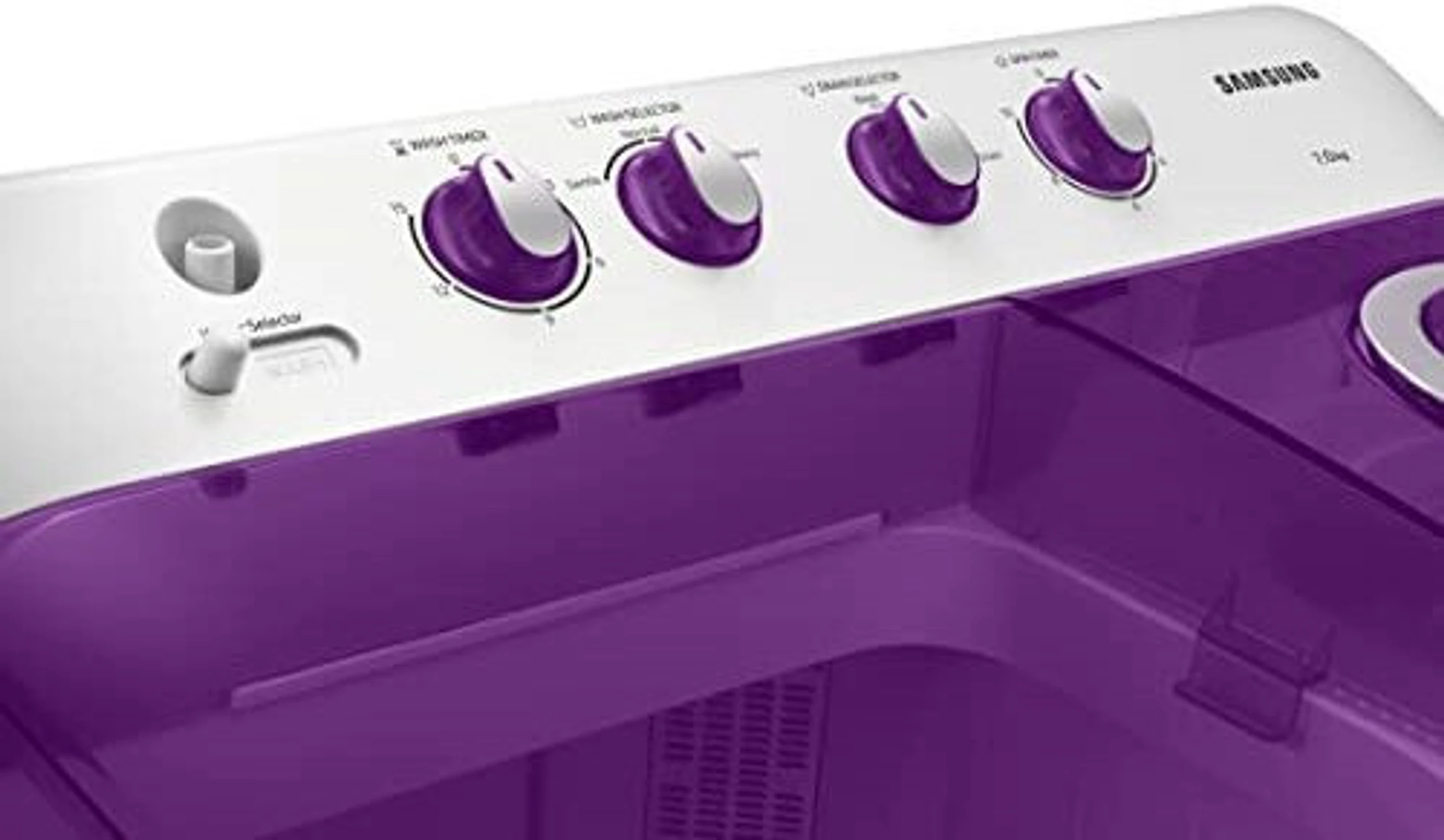 Samsung 7 kg 5 star, Air Turbo Drying Semi Automatic Top Load Grey, Purple (WT70M3000UU/TL) image 3