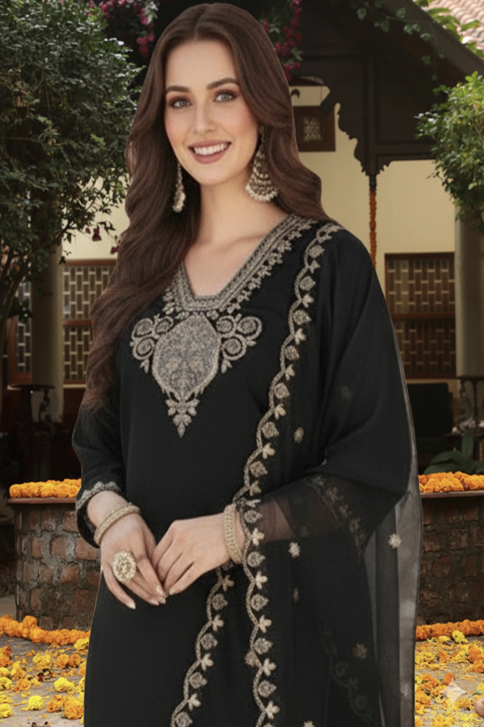 PRISCA Women Pure Cotton Kurta Pant Dupatta Set image 2