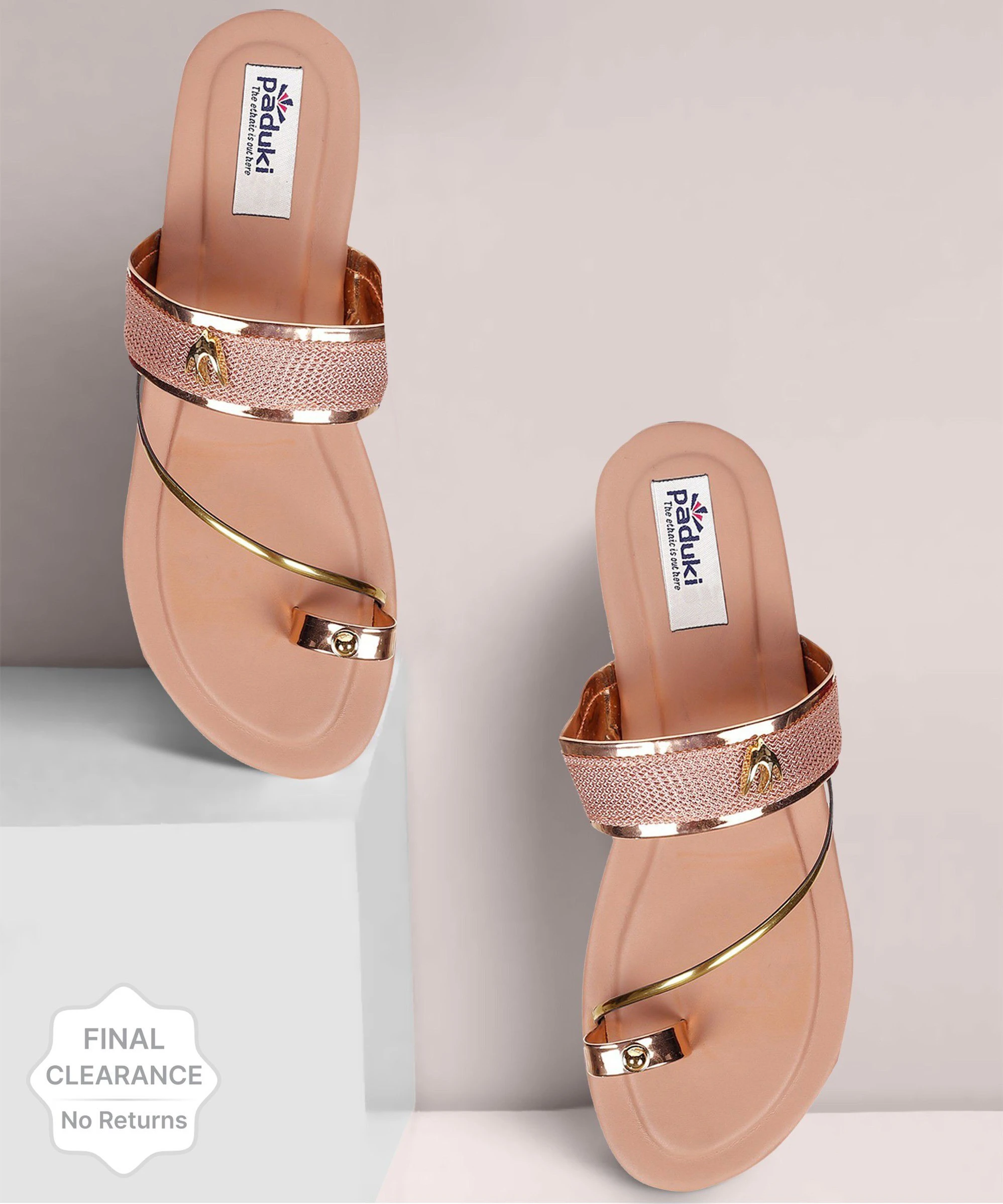 Paduki Women Flats Sandal (Pink , 4)