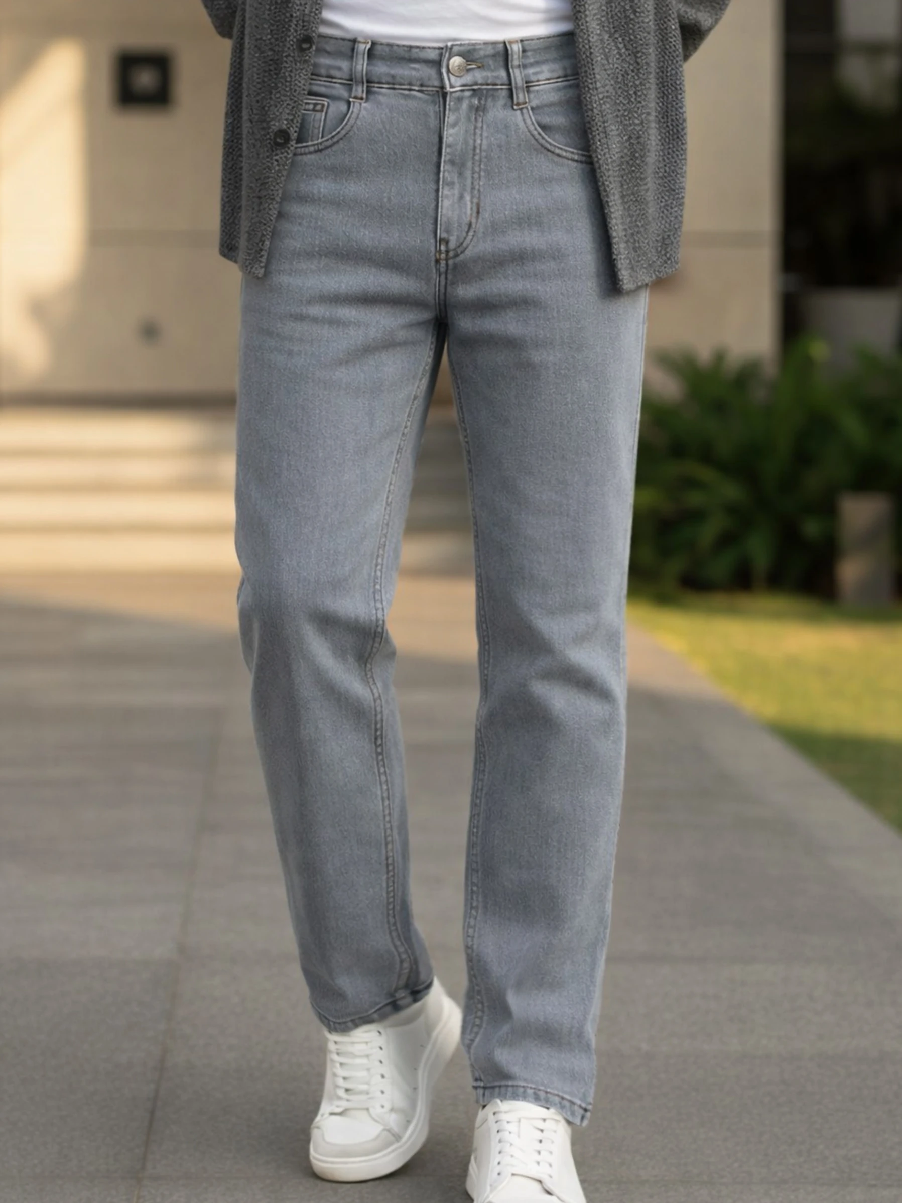 Urbano Fashion Men Regular Mid Rise Grey Jeans