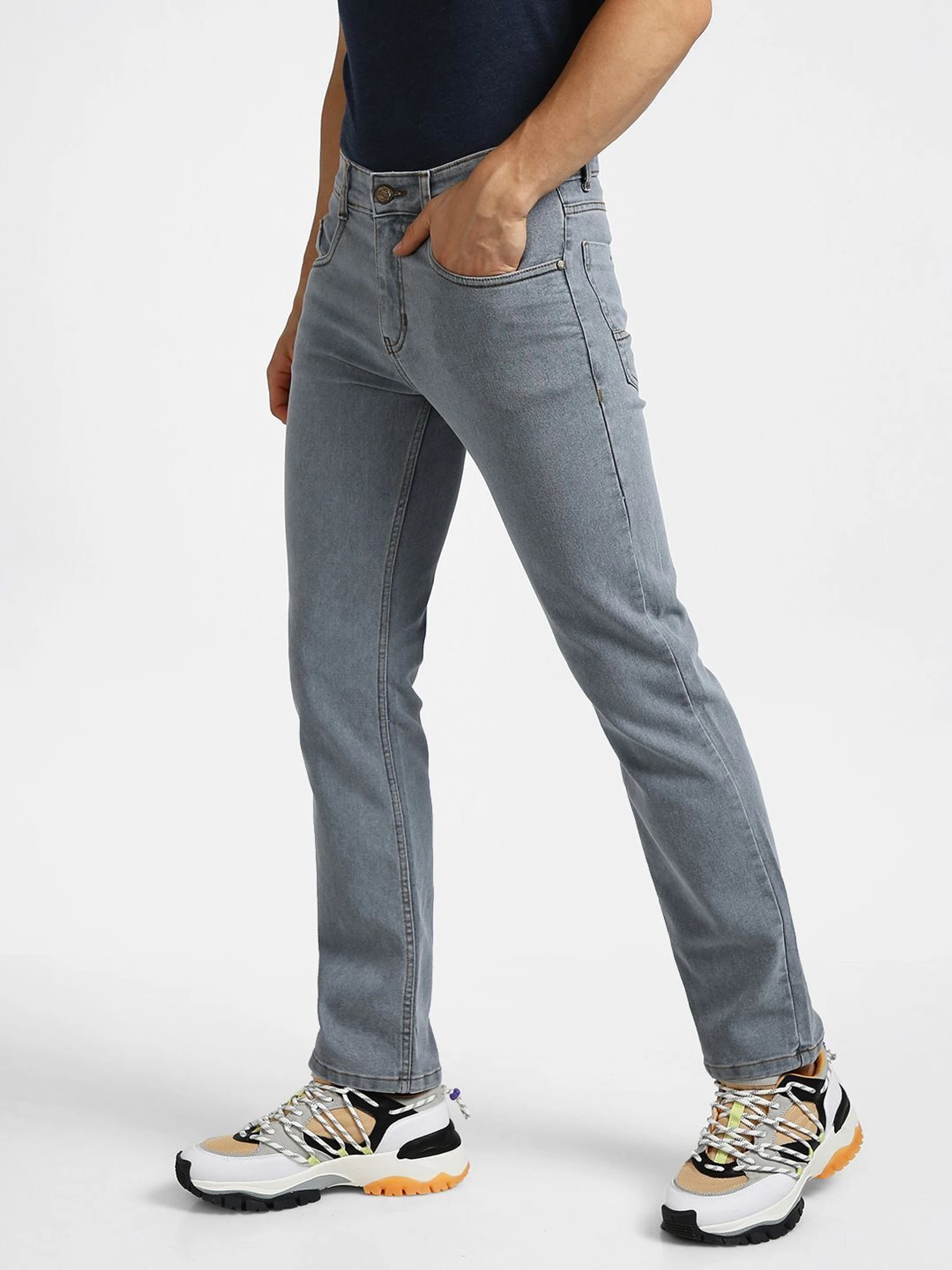 Urbano Fashion Men Regular Mid Rise Grey Jeans image 2