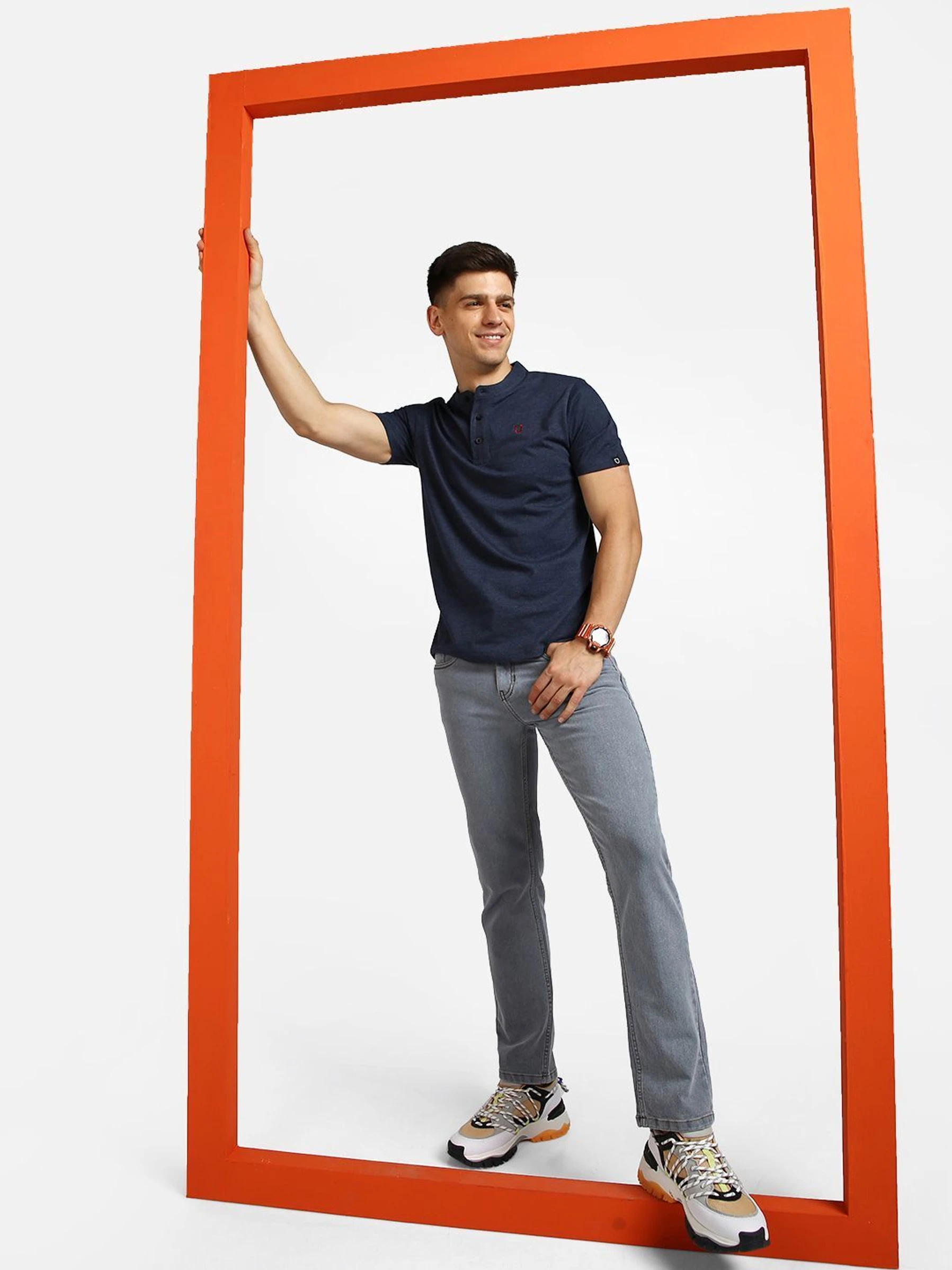 Urbano Fashion Men Regular Mid Rise Grey Jeans image 3