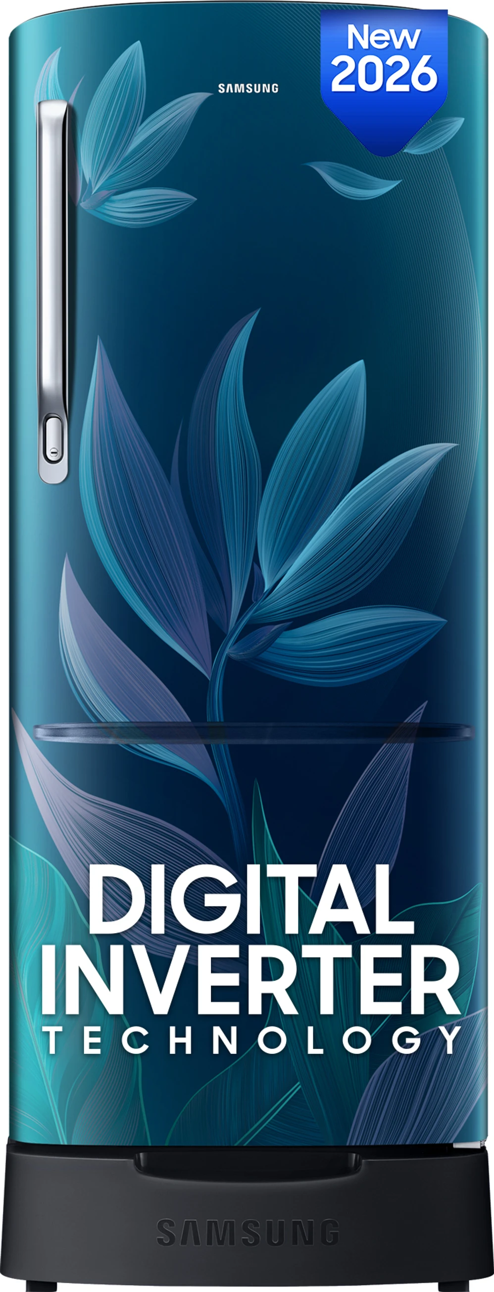 Samsung 183 L Direct Cool Single Door 4 Star Refrigerator with Base Drawer (Paradise Bloom Blue, RR20H28249U/NL)