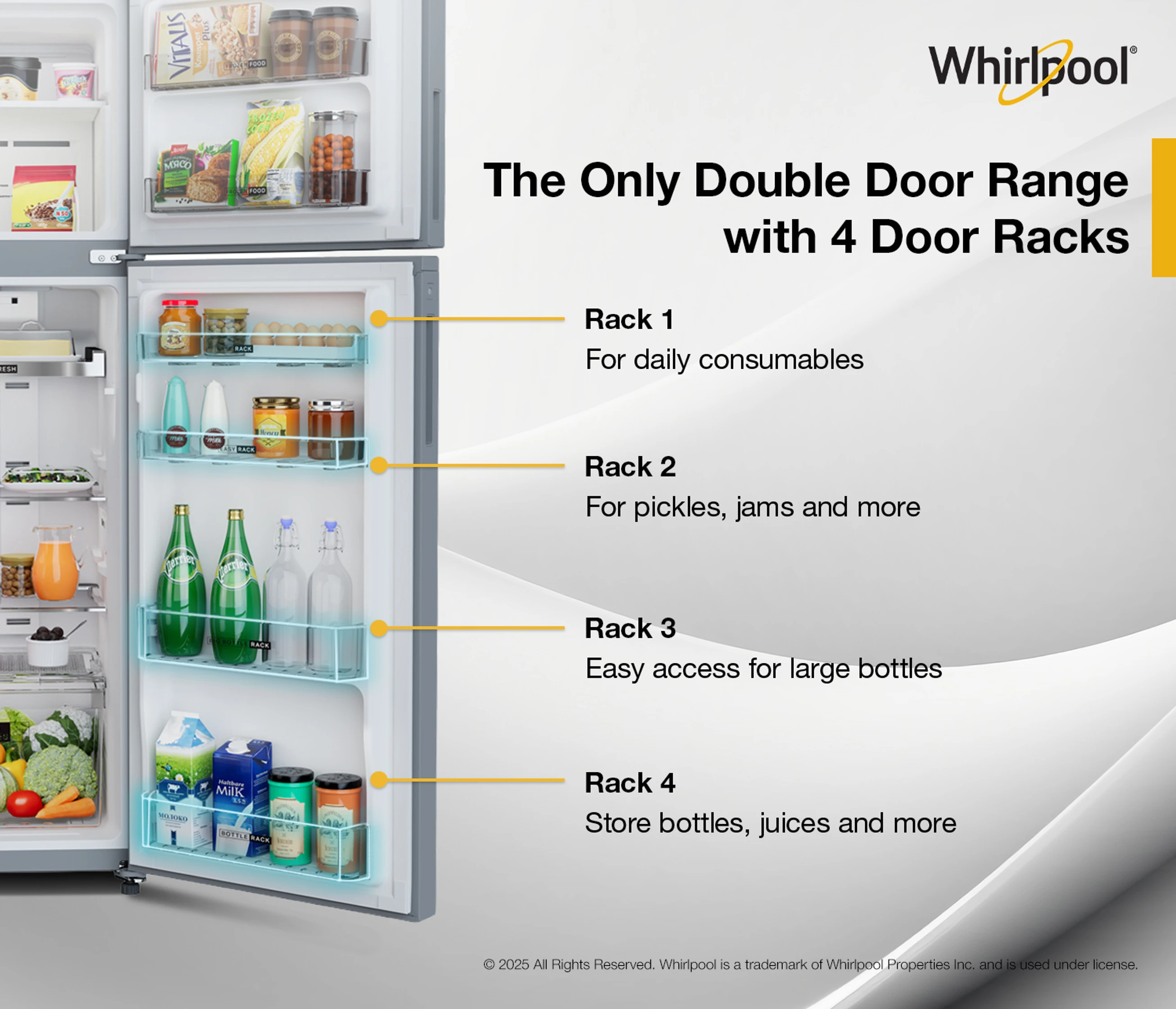 Whirlpool 235 L Frost Free Double Door 2 Star Refrigerator (Lunar Steel, NEO SP278 PRM LUNAR STEEL(2S)-Y) image 2