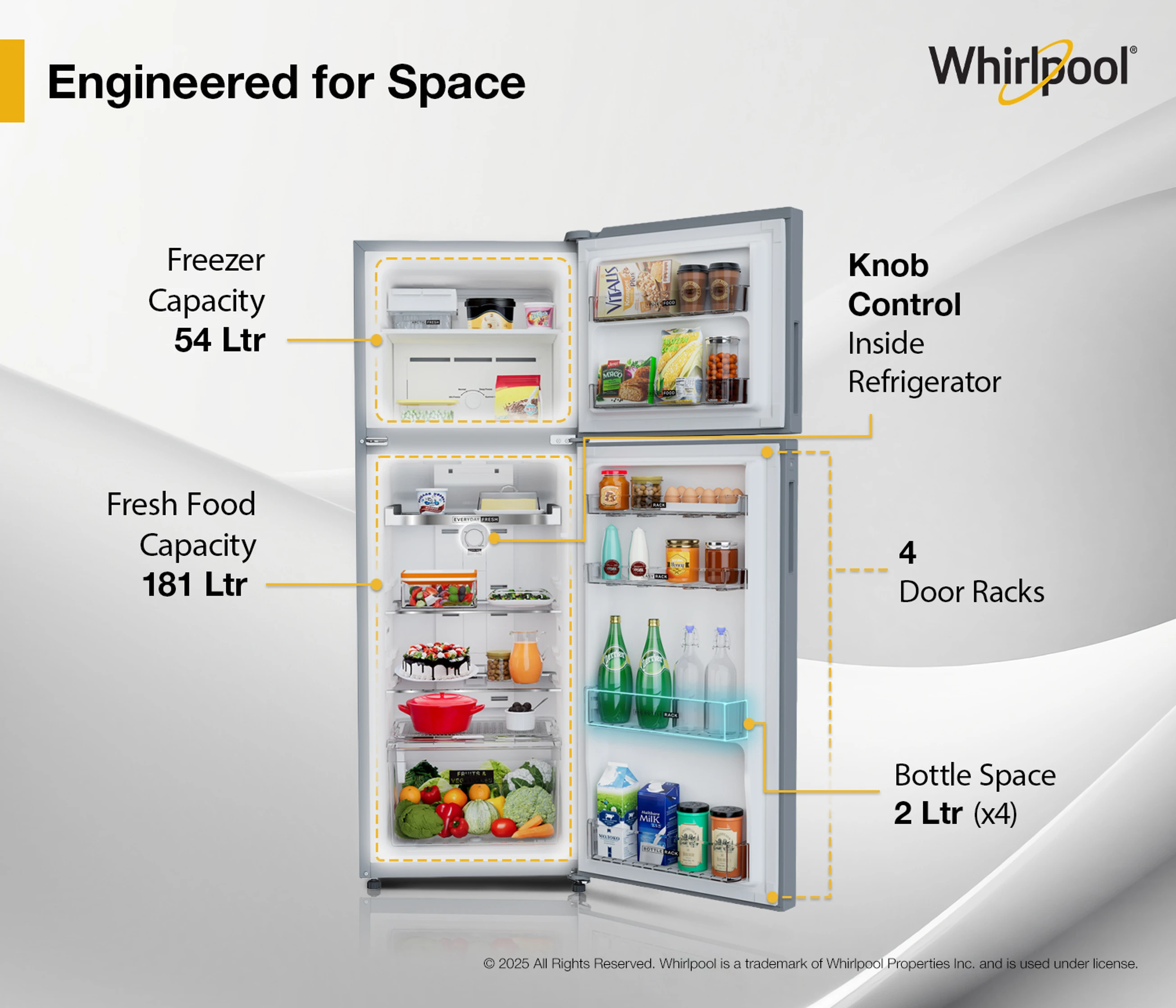 Whirlpool 235 L Frost Free Double Door 2 Star Refrigerator (Lunar Steel, NEO SP278 PRM LUNAR STEEL(2S)-Y) image 3