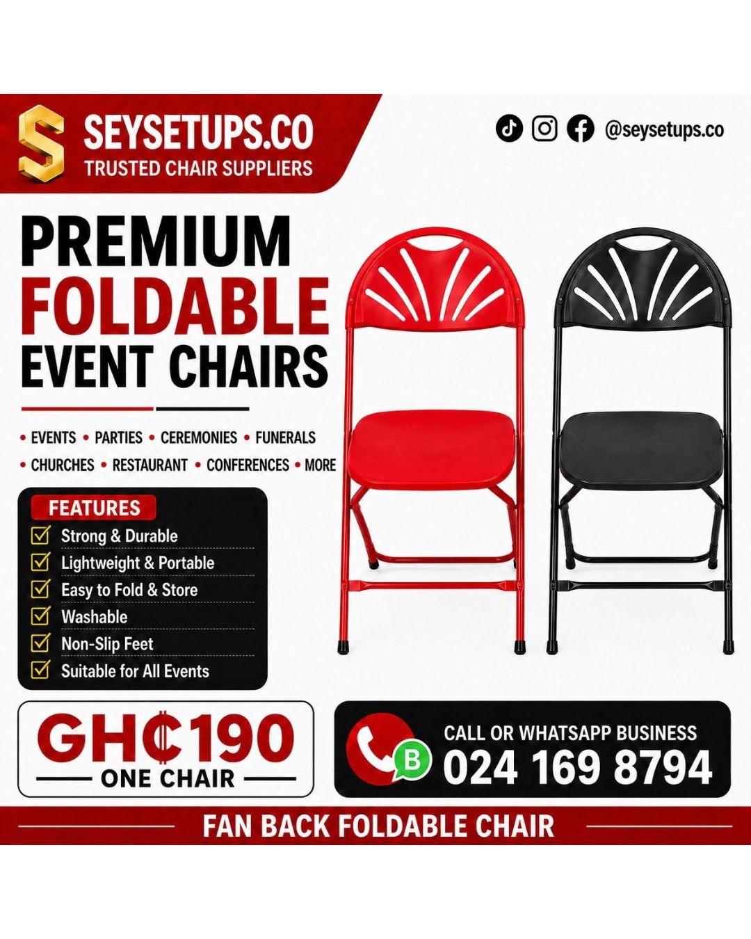FanBack Foldable Chair