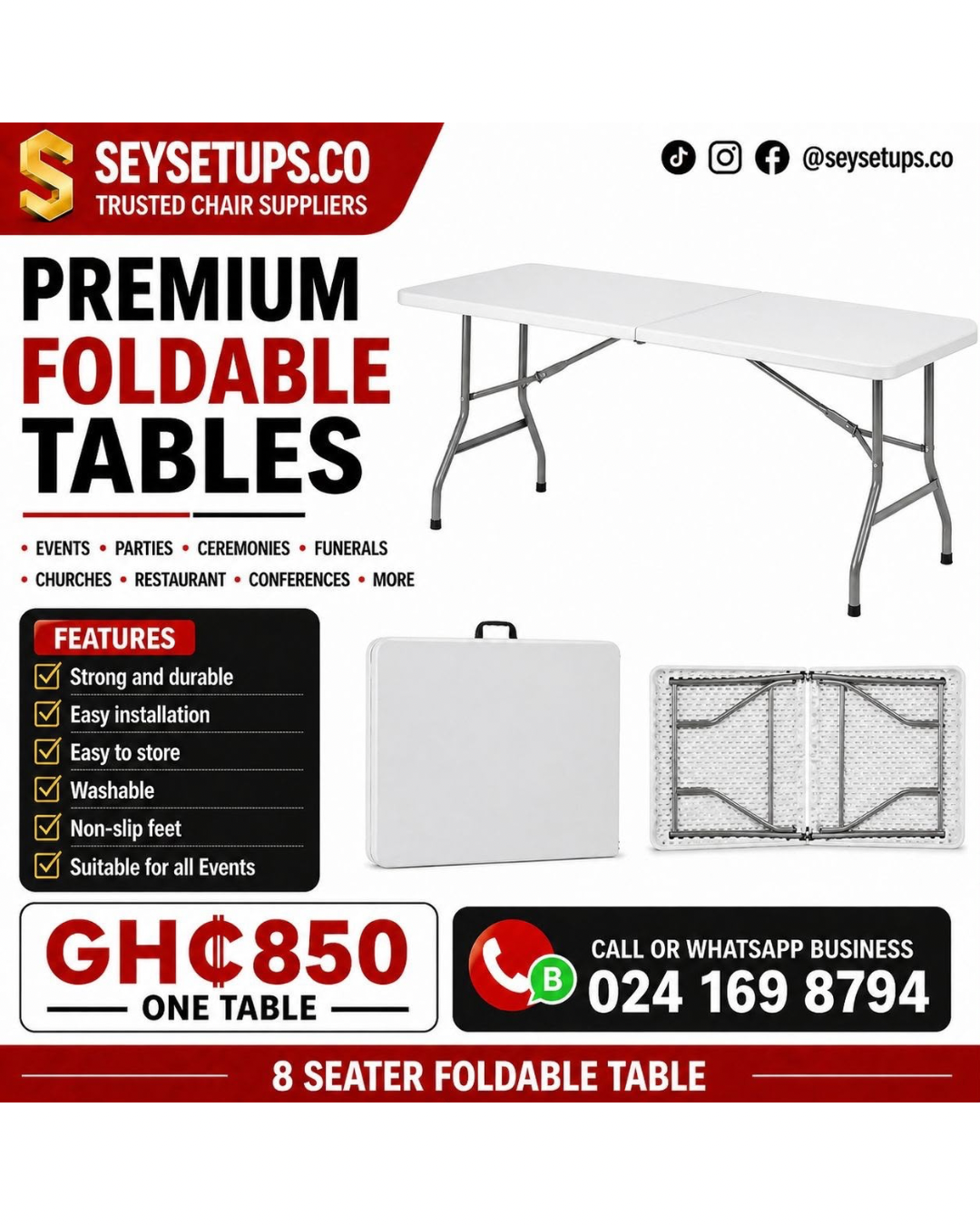 8 Seater Foldable Table
