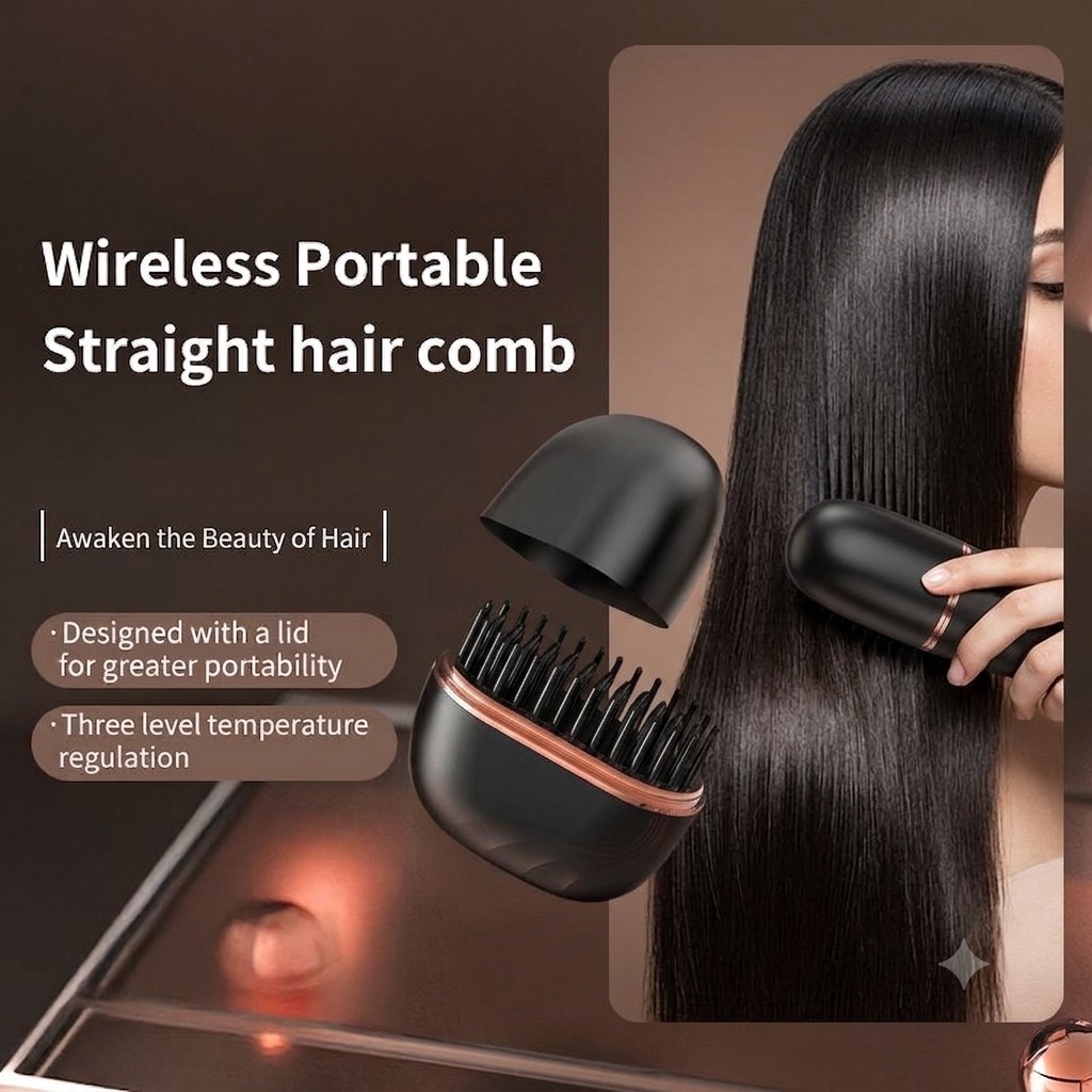 Rechargeable wireless portable hot comb 