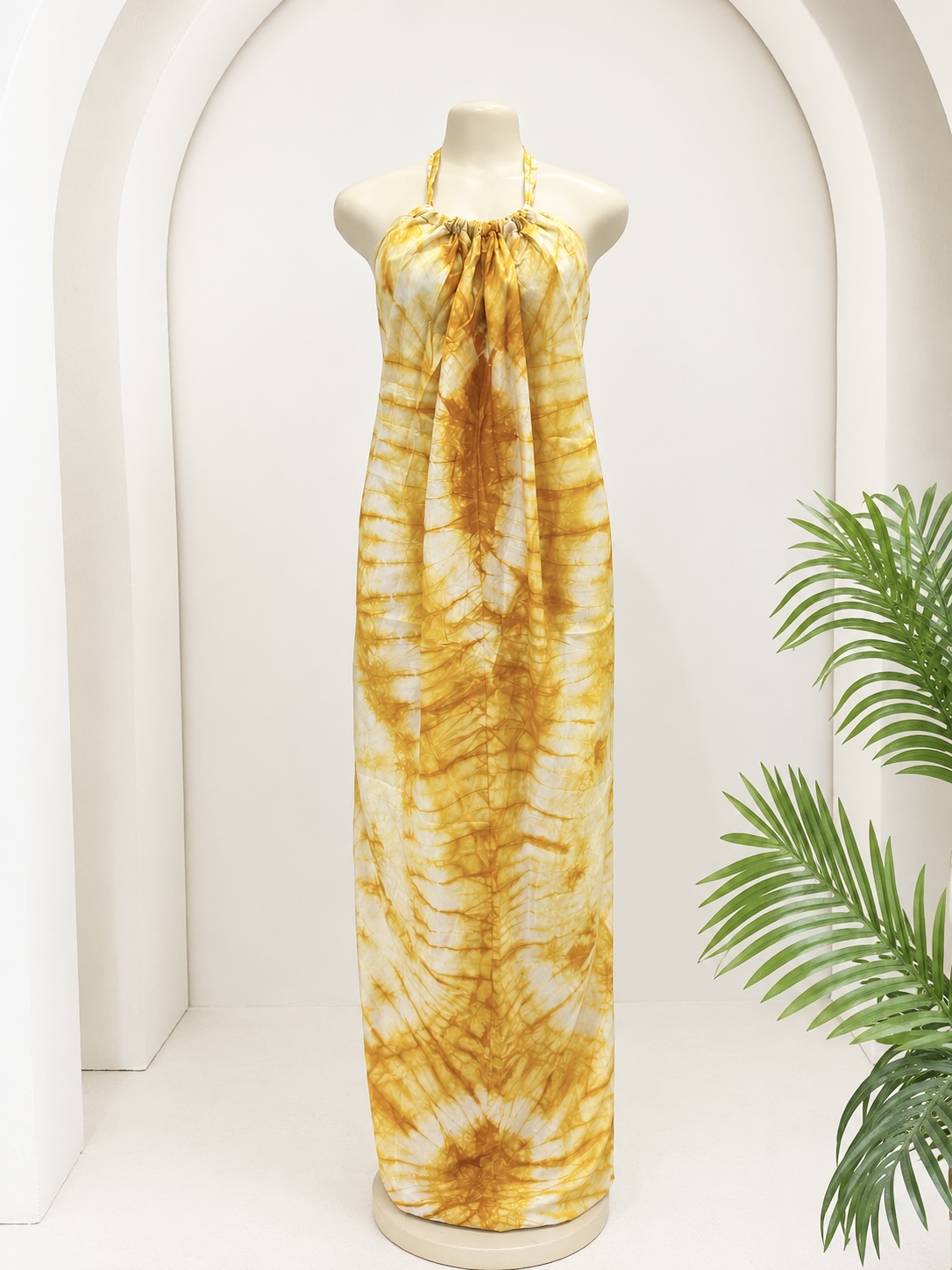 Backless Adire Silk Bubu