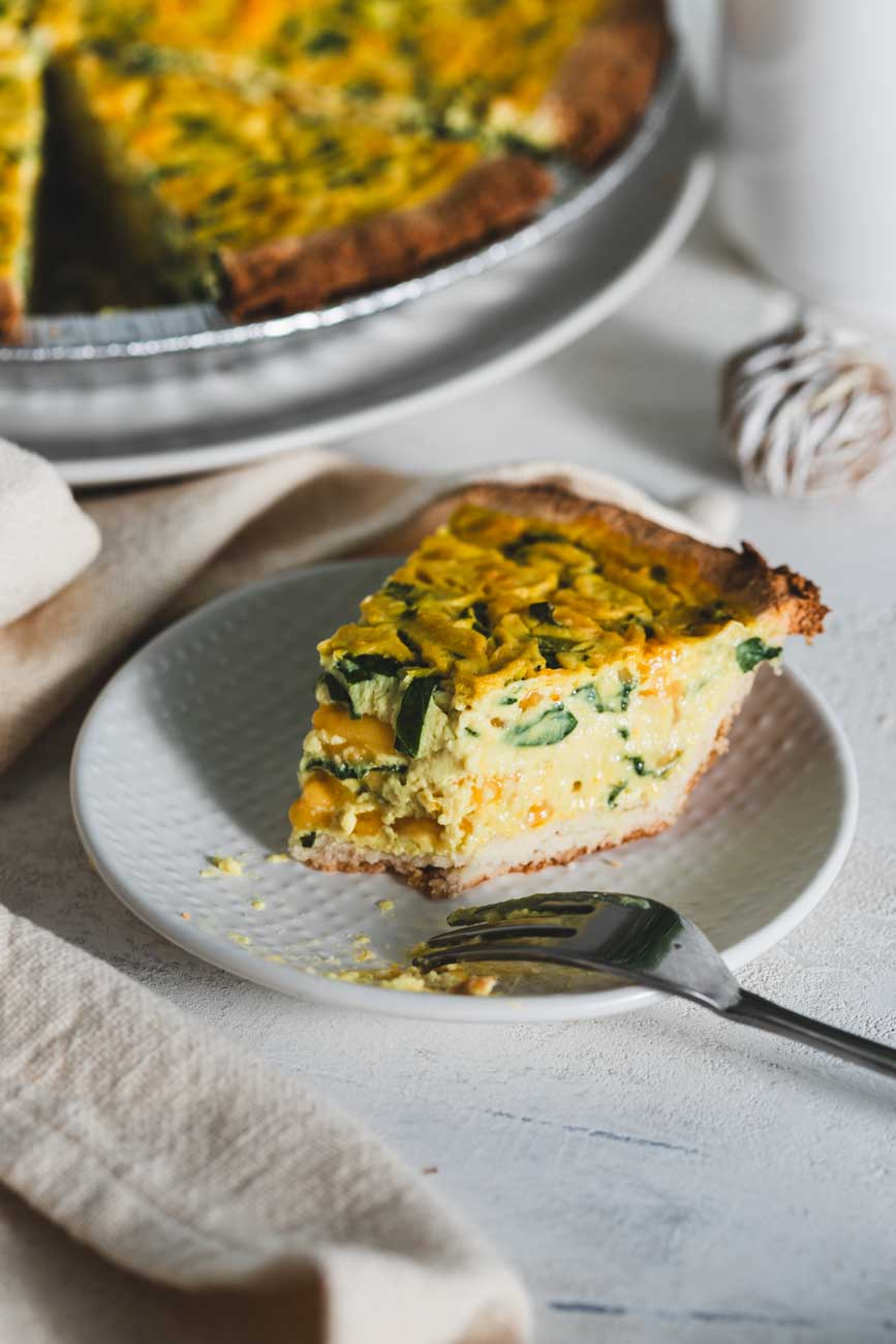 Spinach Cheddar Quiche