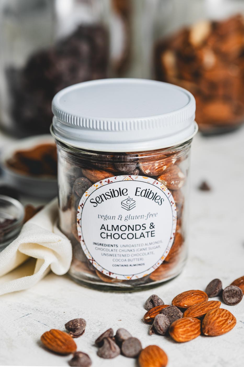 Raw Almonds & Chocolate Jar