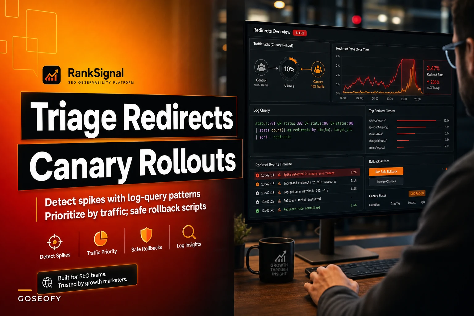 Diagnose redirect storms after partial rollouts: log query patterns, prioritization and safe remediation scripts