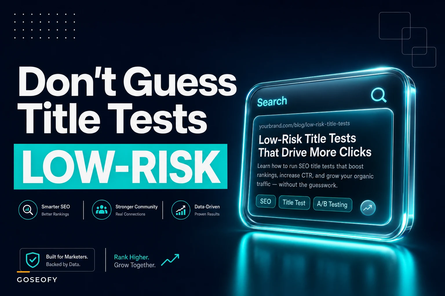 Don't A/B titles blind: design low‑risk title & meta tests that move rankings and CTR