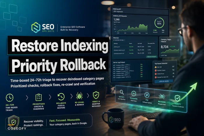 Recover deindexed category pages: a 24–72h triage playbook with prioritized rollback fixes