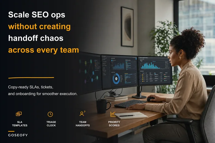 Scale SEO operations without chaos: an ops playbook with SLAs, ticket templates and onboarding