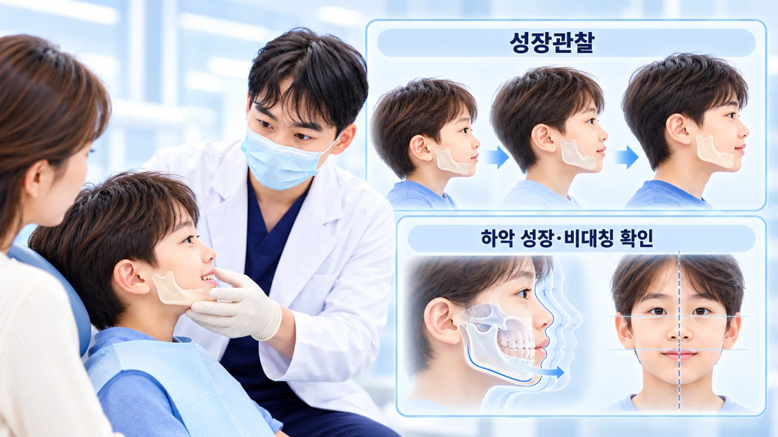 교정 후 성장과 턱 대칭 관찰