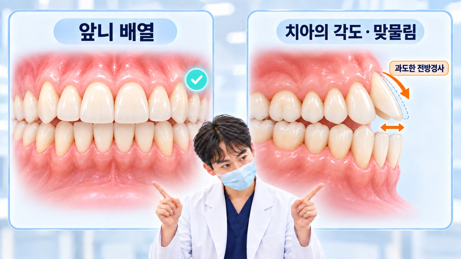 앞니 배열과 자연스러운 맞물림