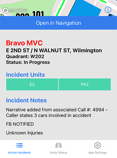 CADAlert Mobile Incident Notes