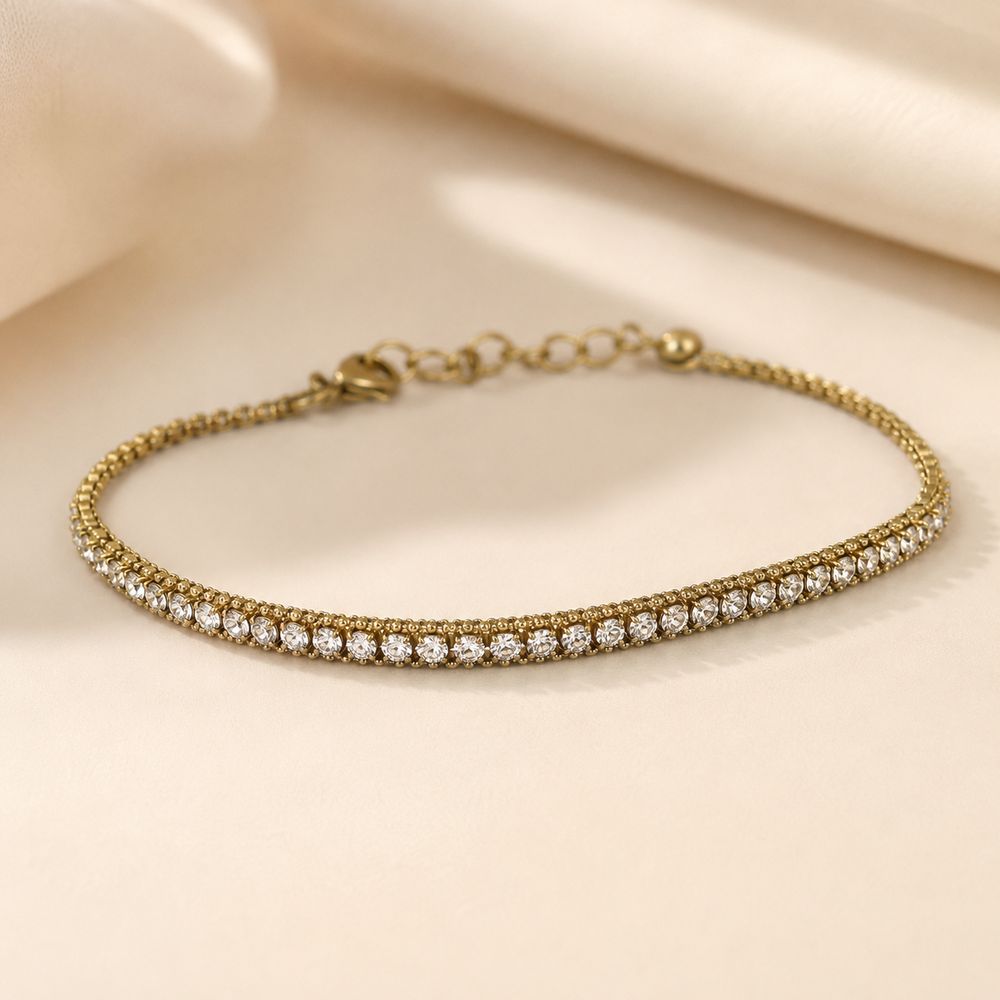 Round CZ Tennis Bracelet — view 1