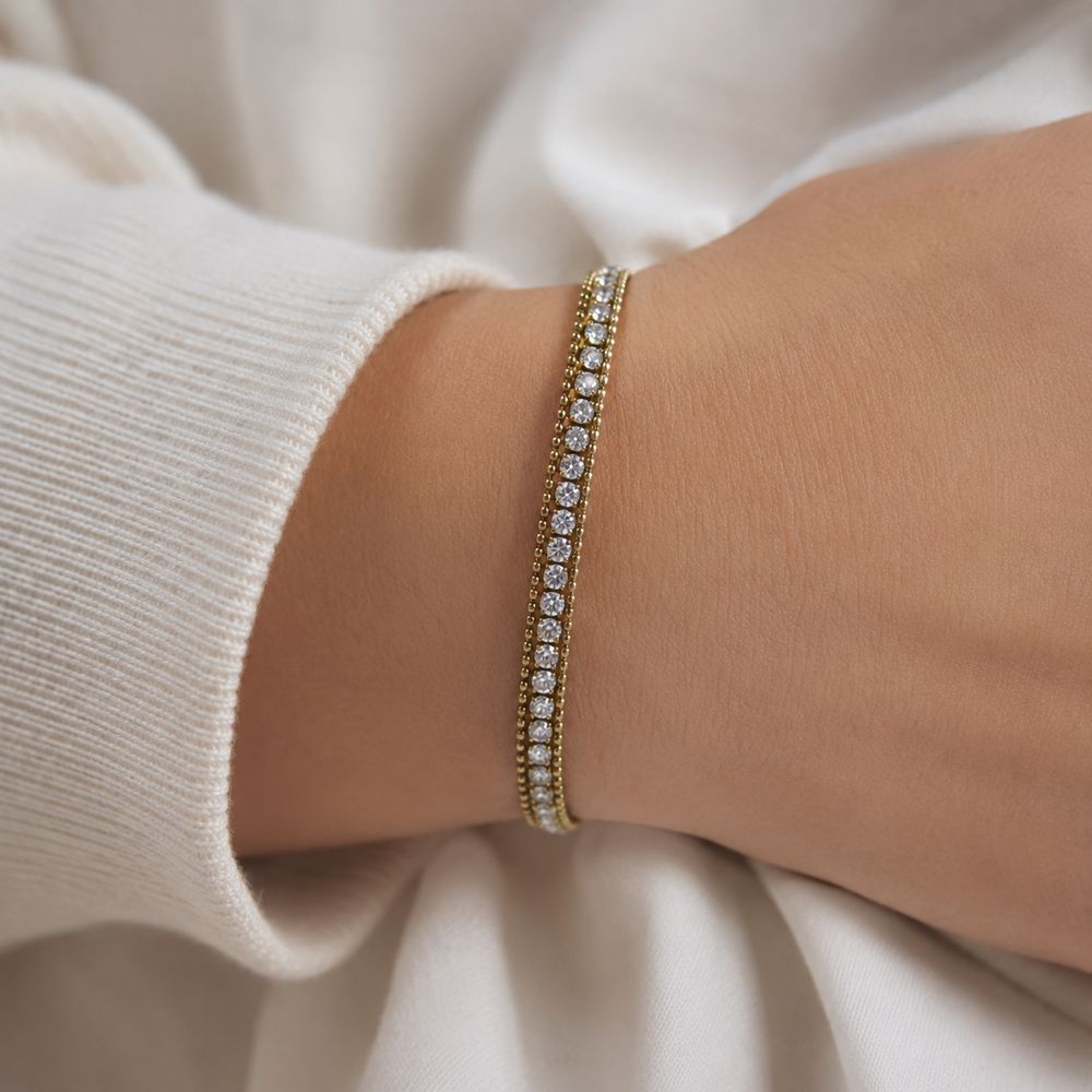 Round CZ Tennis Bracelet — view 2