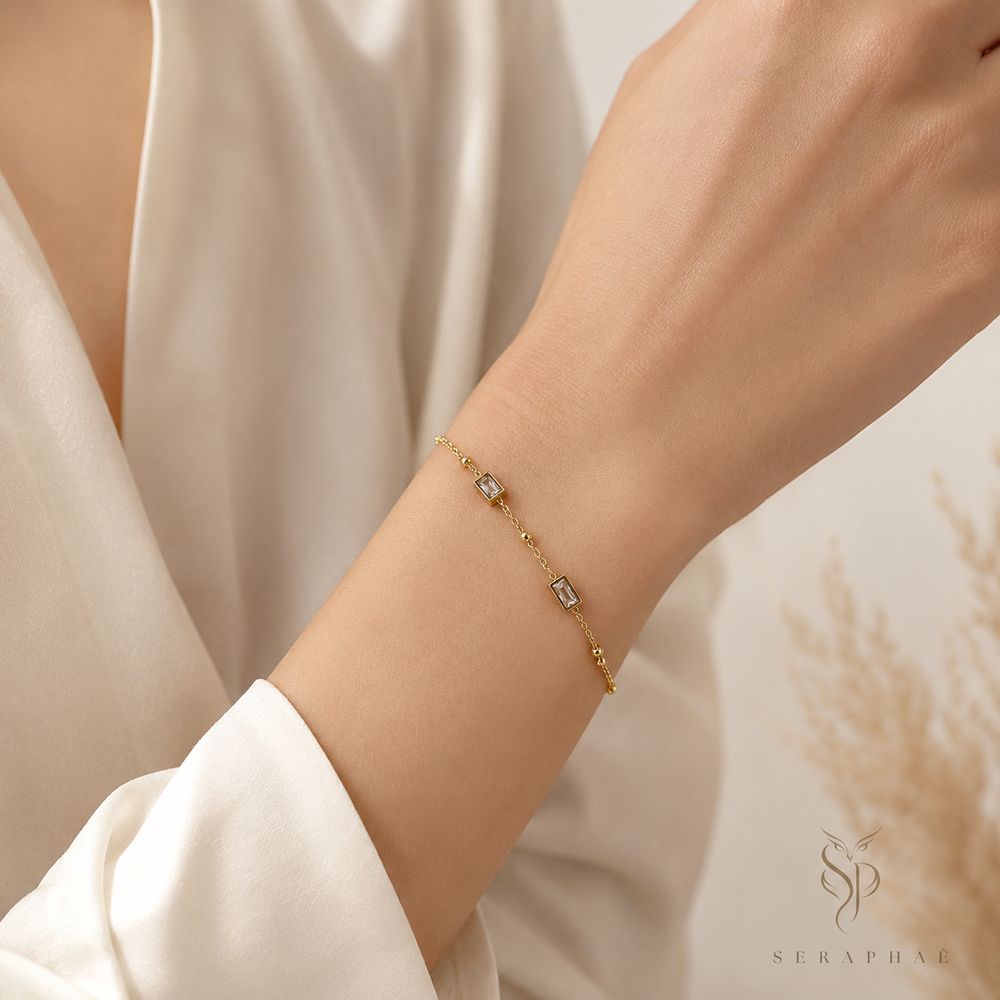 Emerald-Cut Station Bracelet — view 1