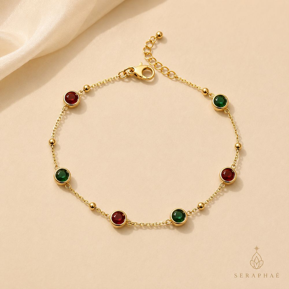 Multi-Gemstone Station Bracelet — view 1