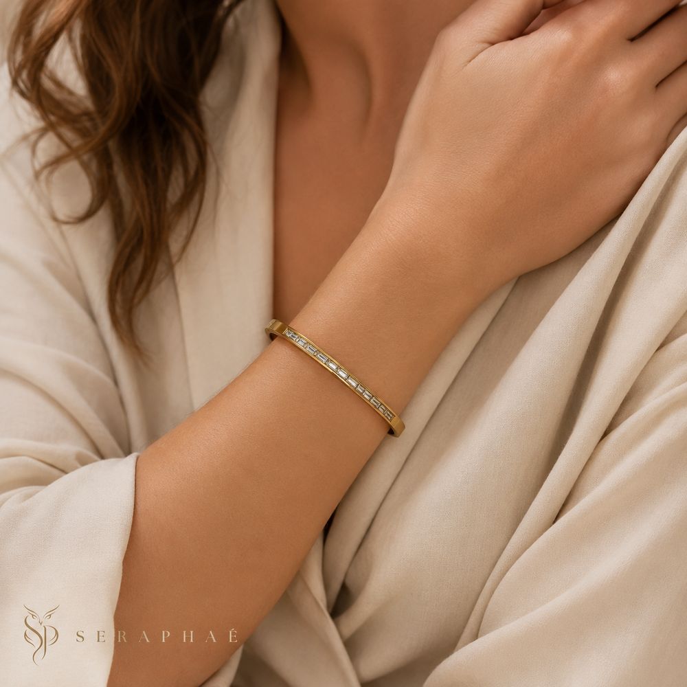 Baguette Channel Bangle — view 2