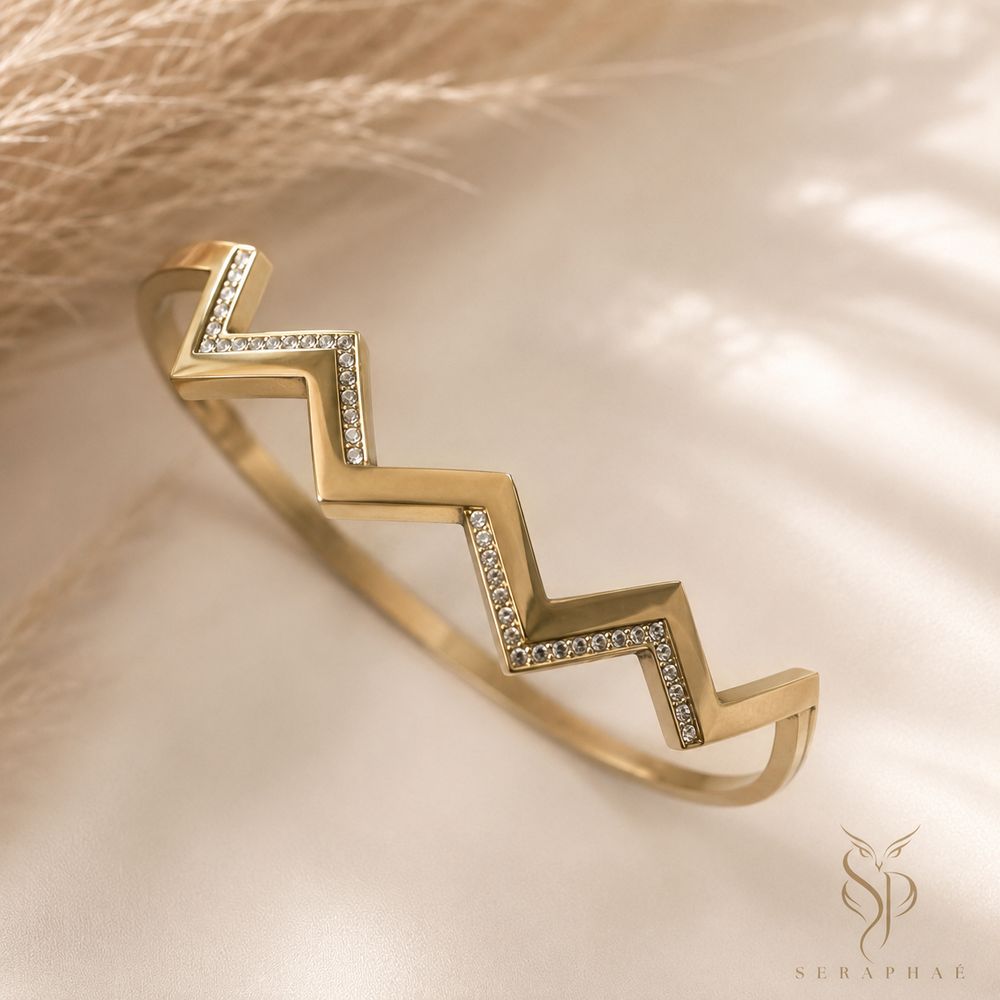 Zigzag Pavé Bangle — view 2