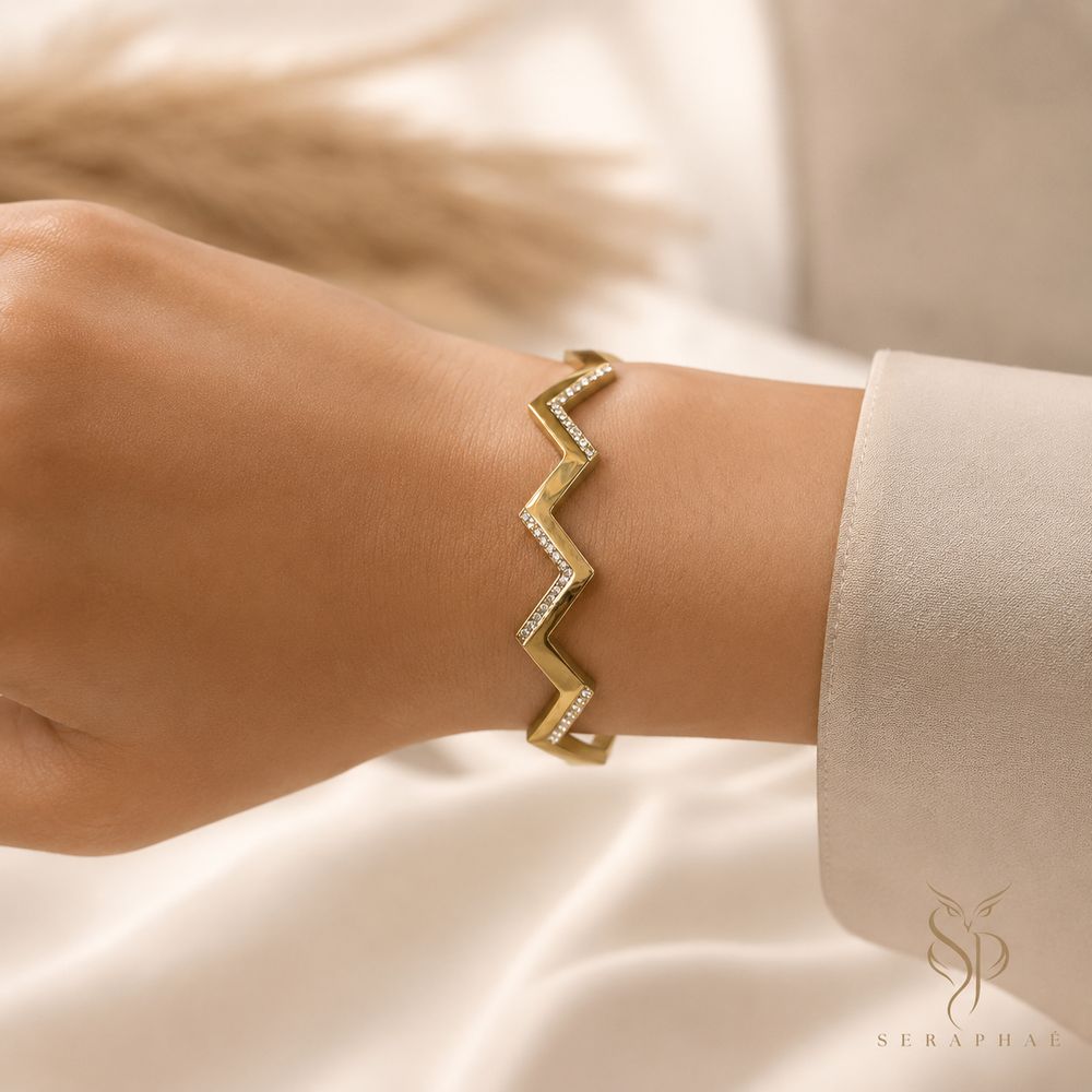 Zigzag Pavé Bangle — view 3