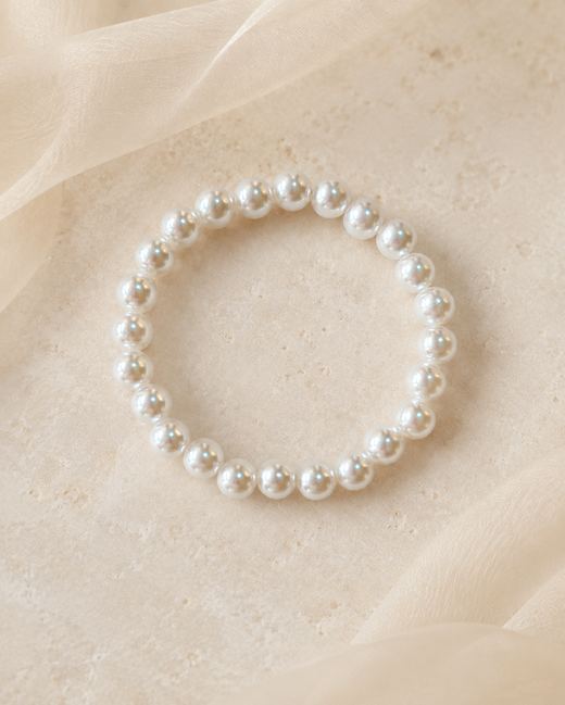Pearl Band Bracelet — 18k gold-plated · shell pearl