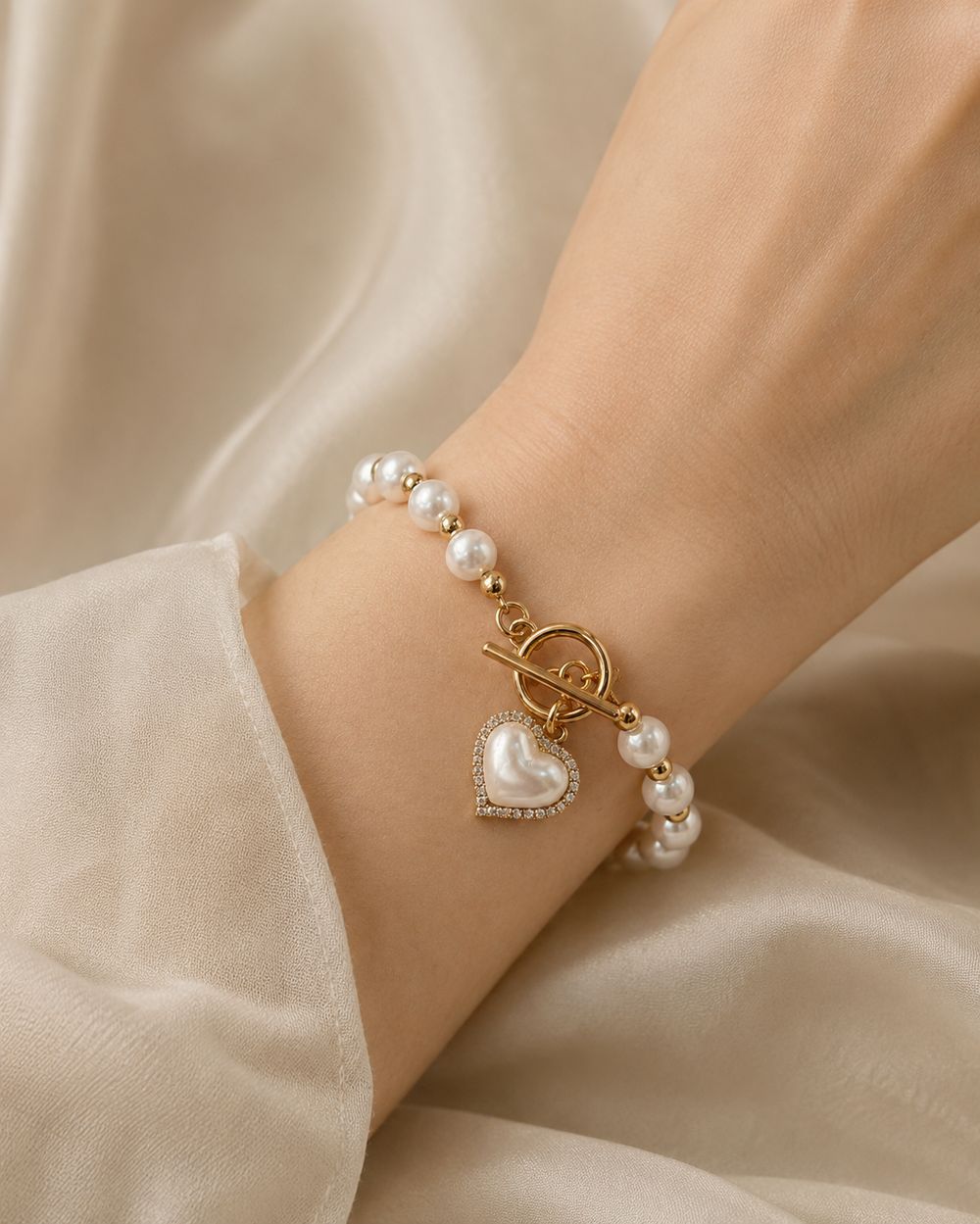 Pearl Heart Bracelet — view 2