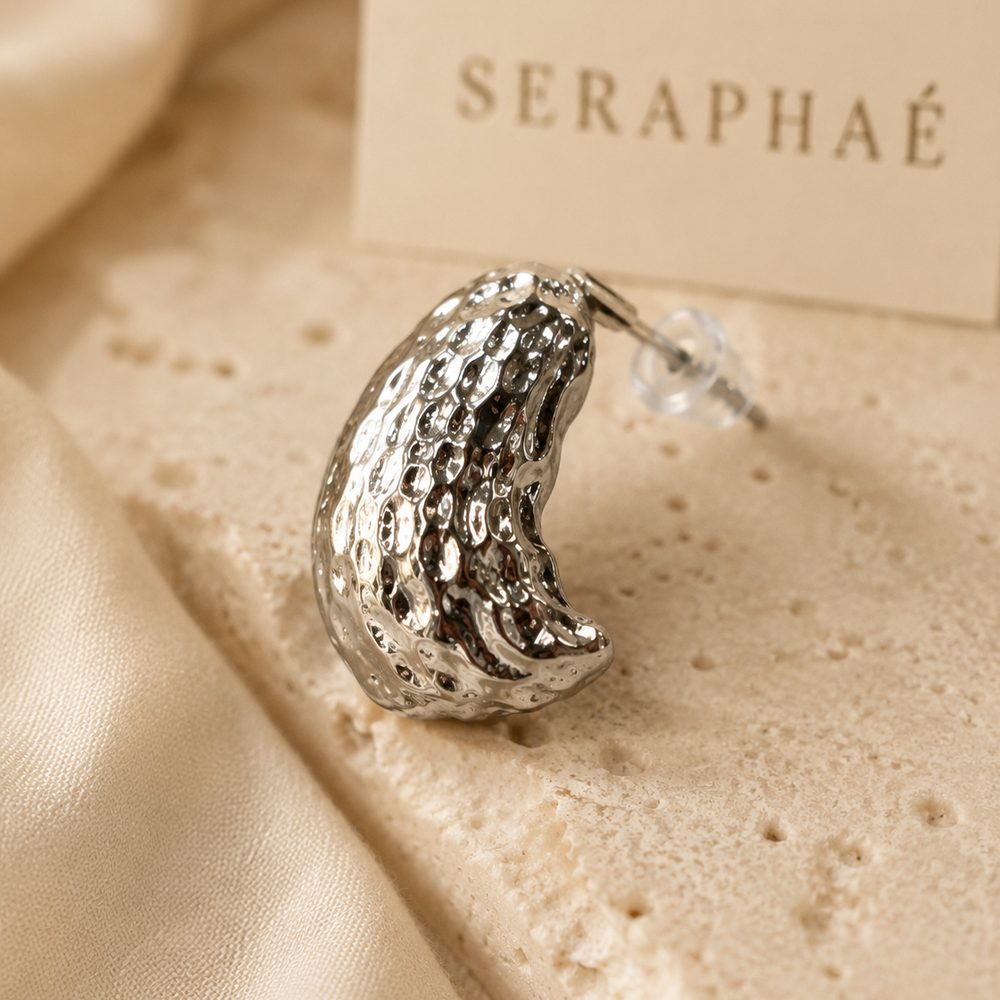 Molten Dome Huggies · Silver — view 3