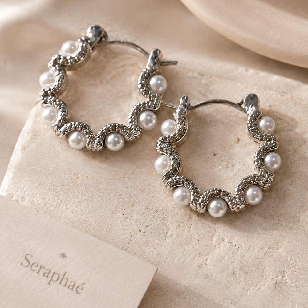 Pearl Halo Hoops — view 1