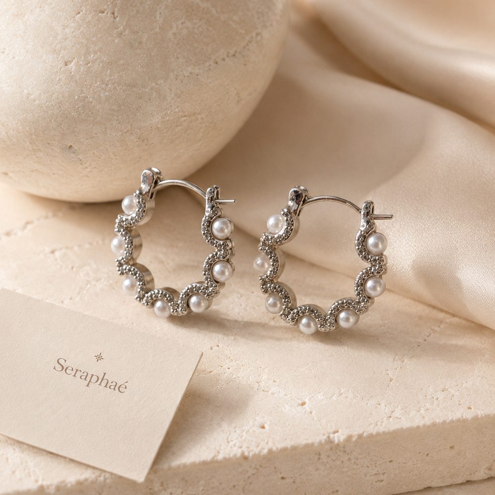 Pearl Halo Hoops — view 2