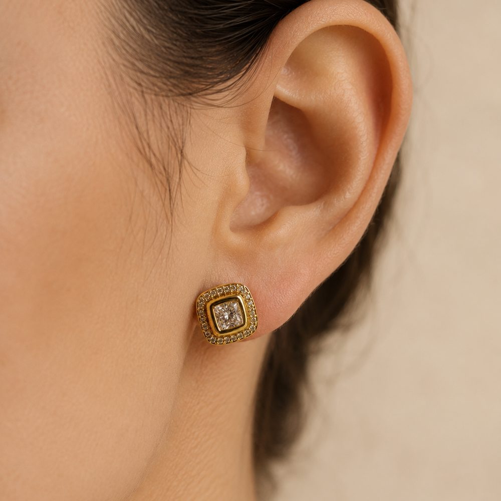 Vintage Square Studs — view 2