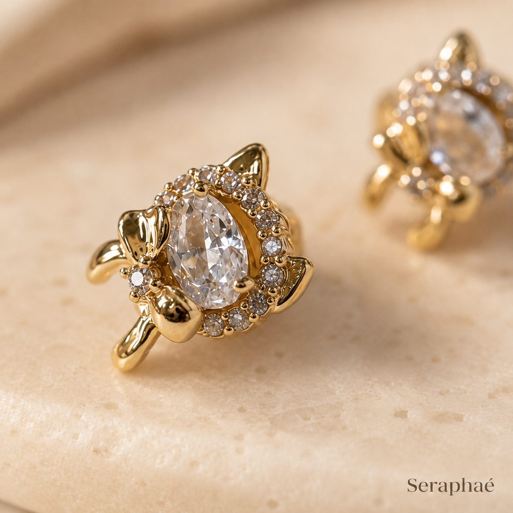 Crystal Fox Studs — view 3