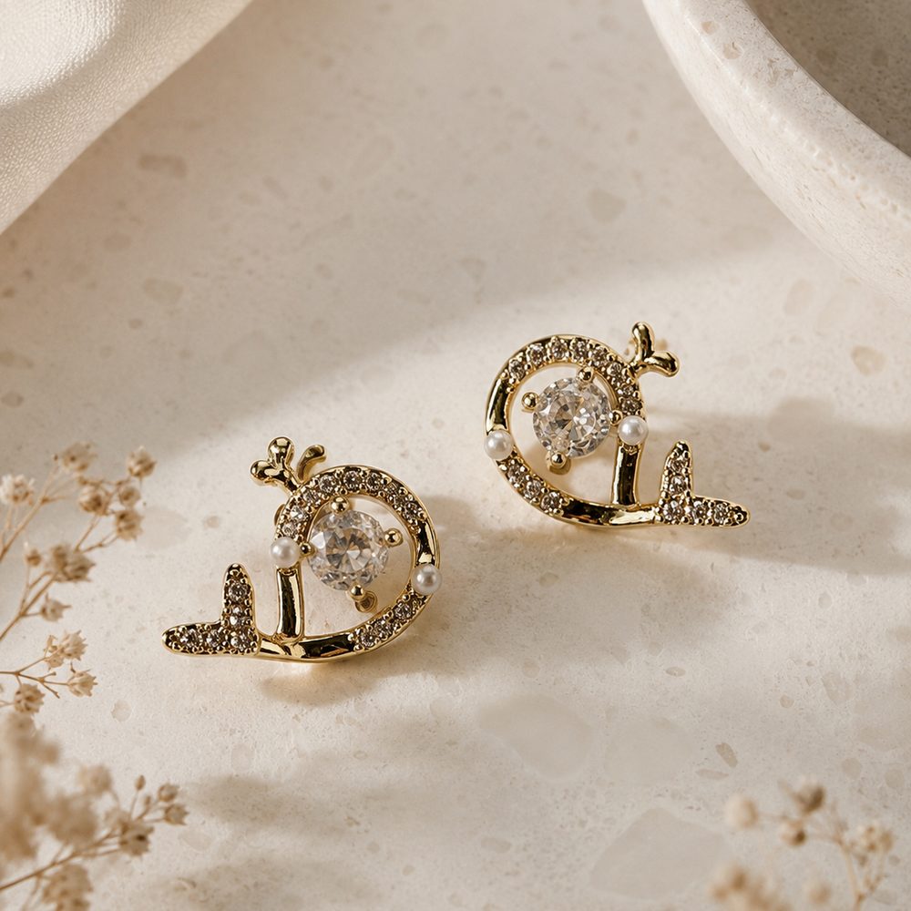 Crystal Dolphin Studs — view 2