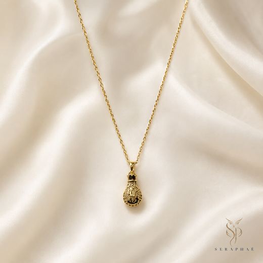 Ornate Teardrop Locket — 18k gold-plated brass