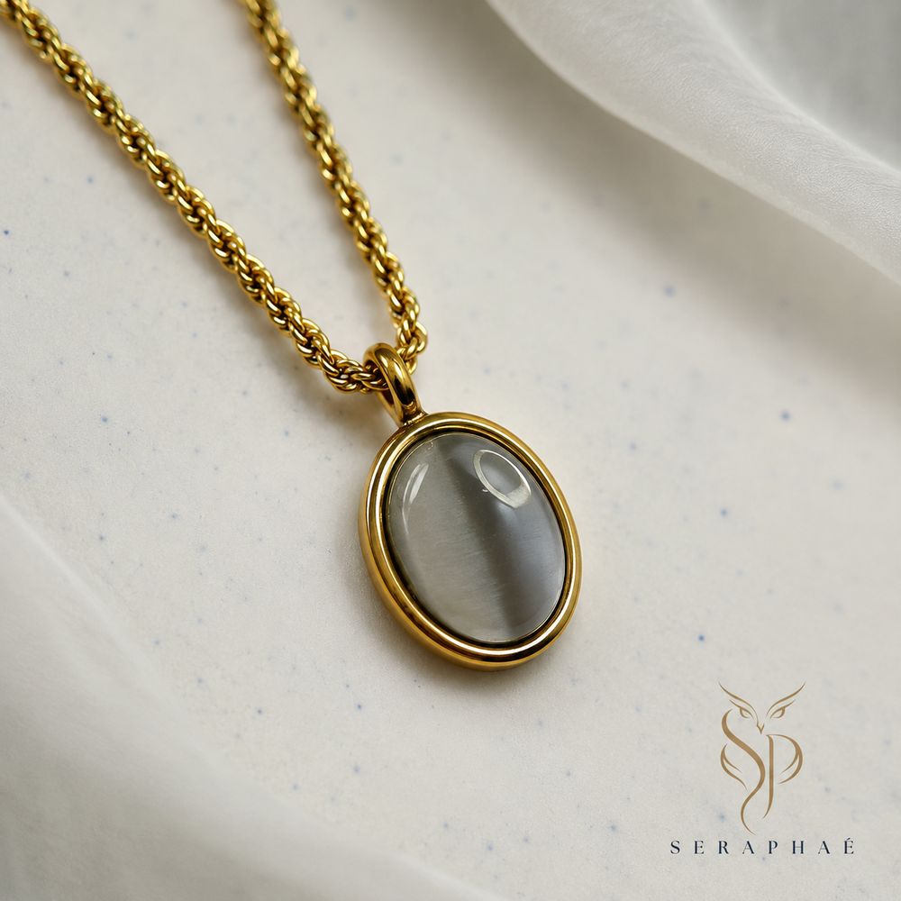 Oval Moonstone Pendant — view 3