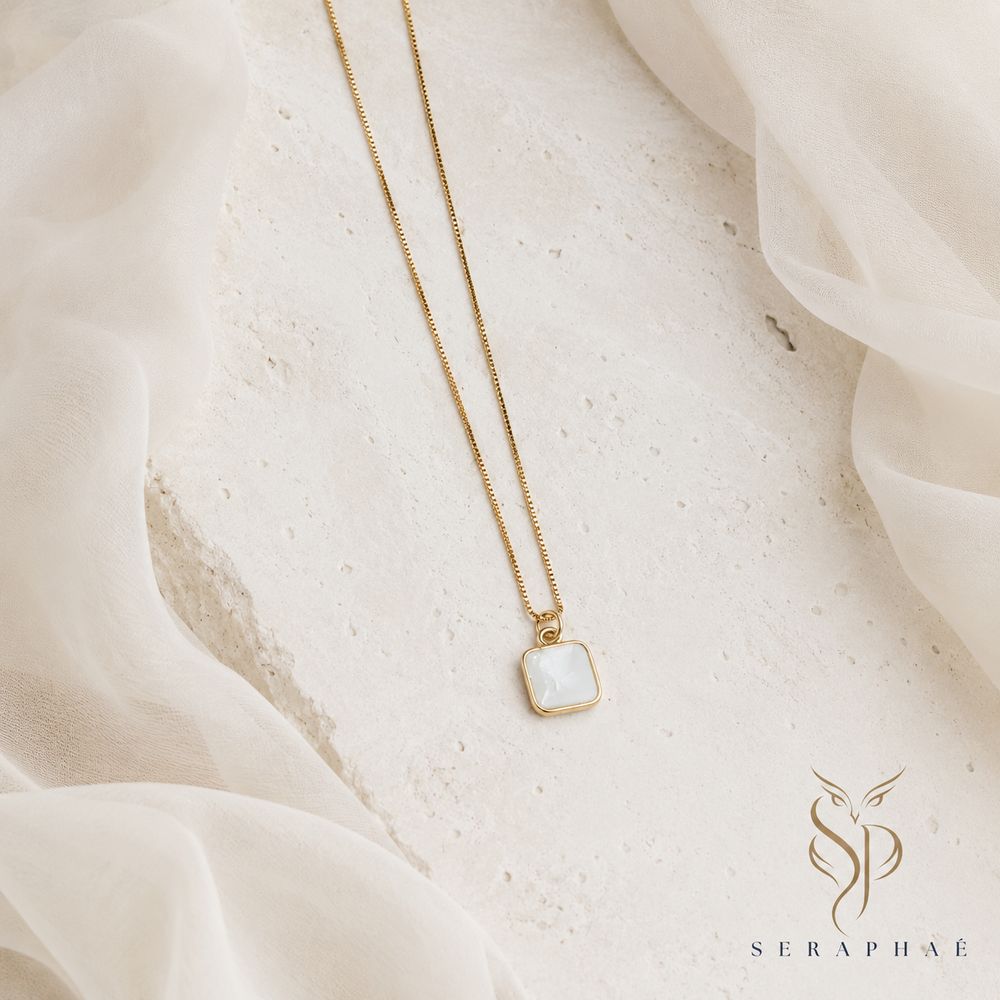 Mother-of-Pearl Square Pendant — view 1