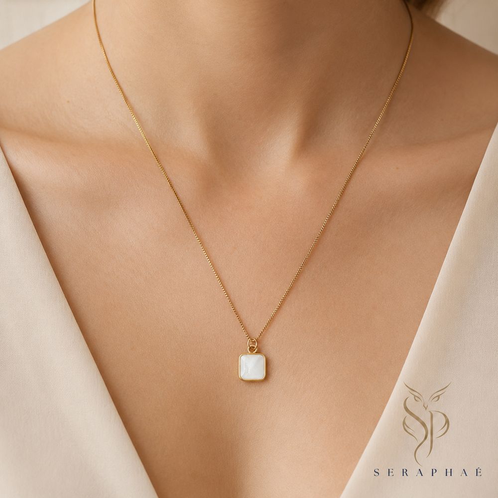 Mother-of-Pearl Square Pendant — view 3