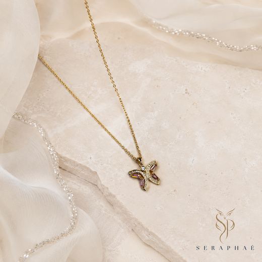 Butterfly Pavé Pendant — 18k gold-plated · pavé CZ