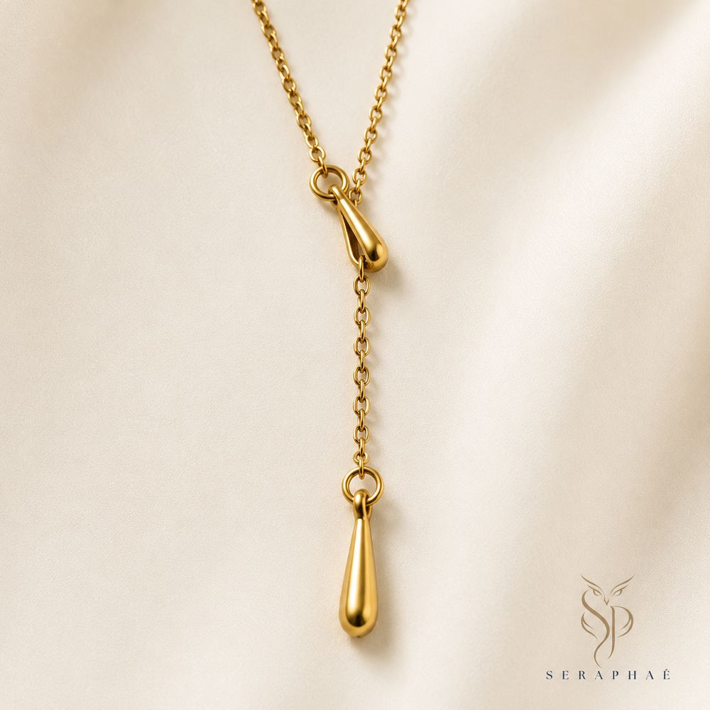 Golden Teardrop Lariat — view 3